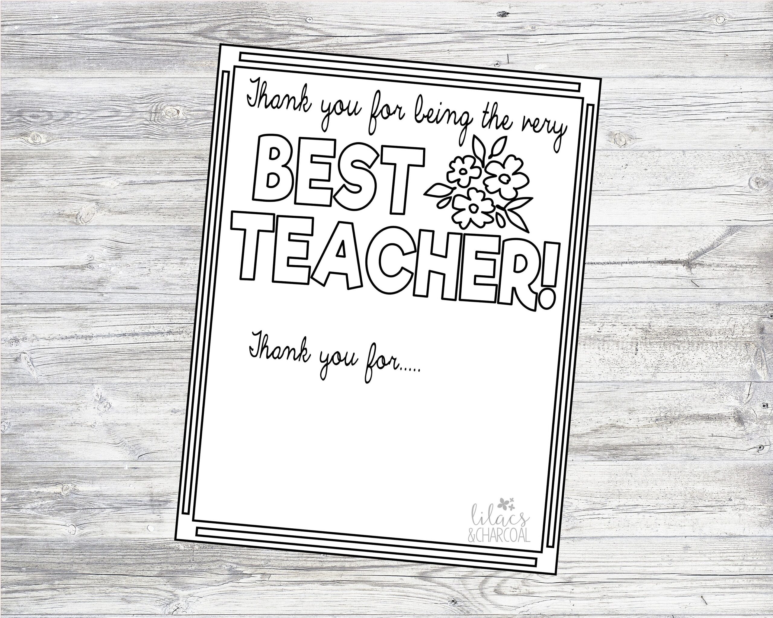 Thank You Teacher Coloring Pages For Kids
