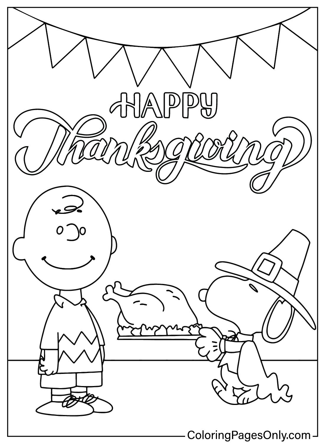 Thanksgiving Charlie Brown Coloring Page Free Printable Coloring Pages