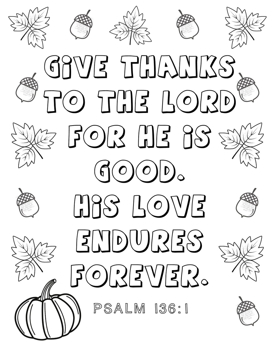 Thanksgiving Coloring Page Bible Verse Coloring Page Children S Church Sunday School