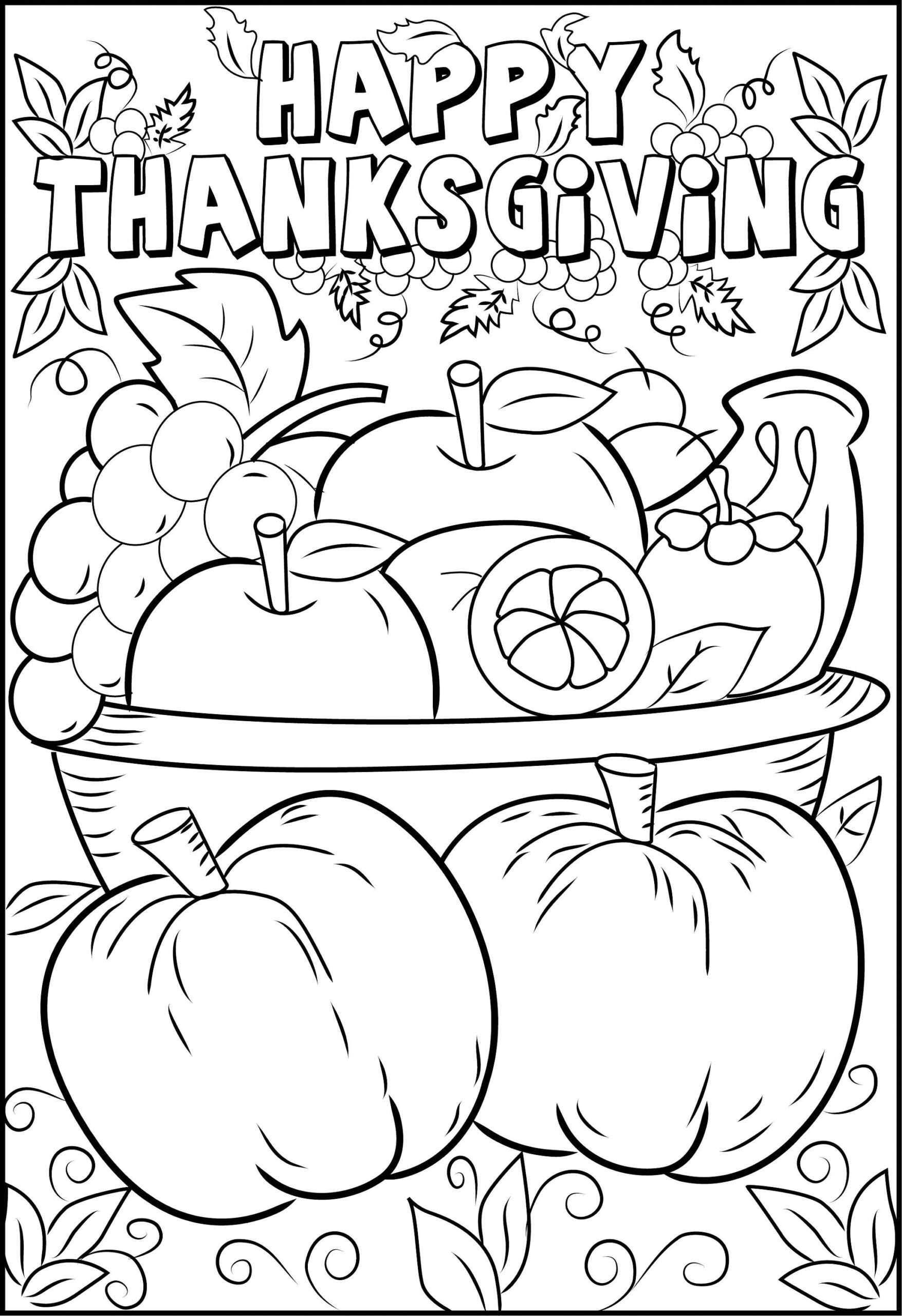 Thanksgiving Coloring Pages For Kids Etsy