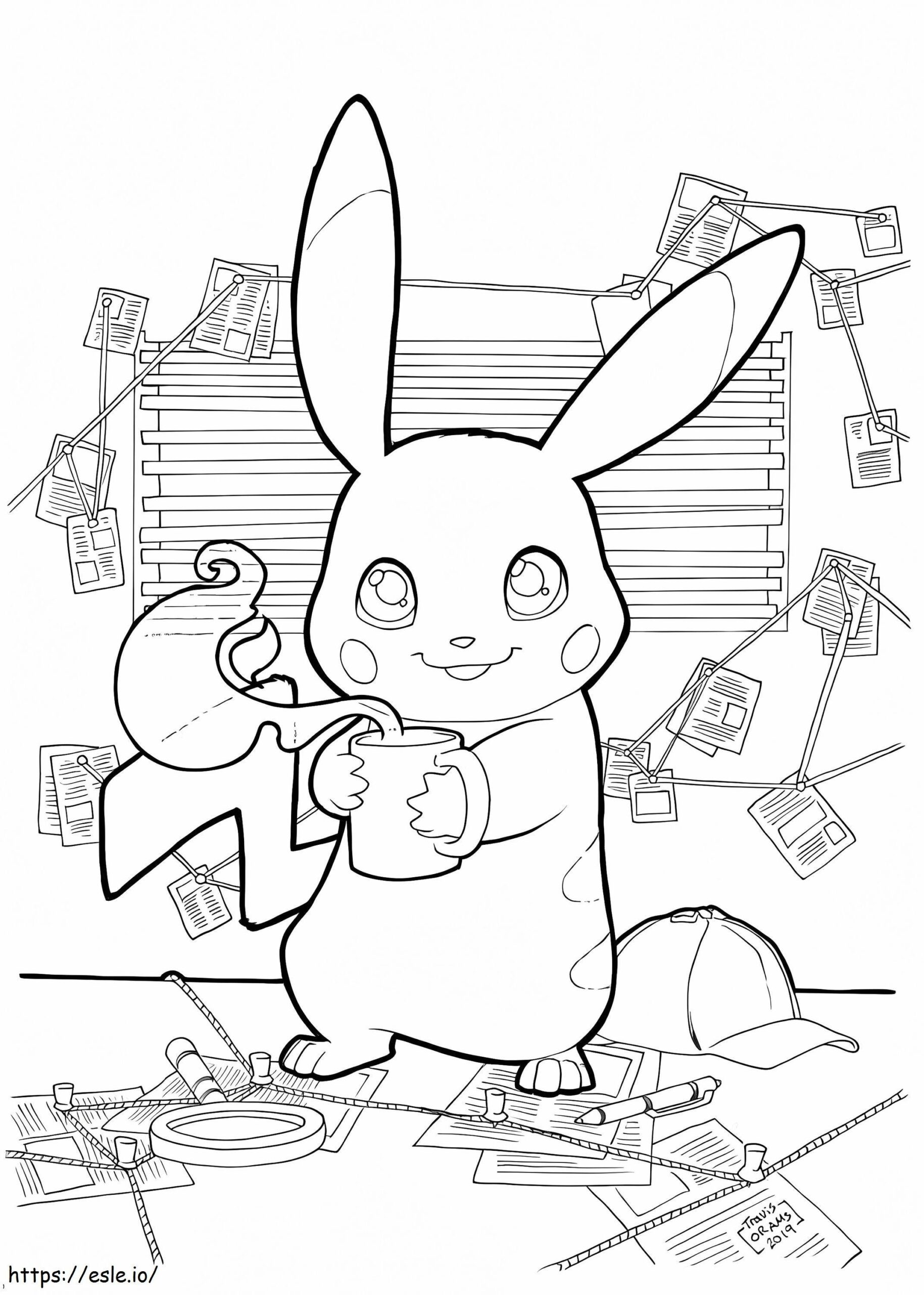 The Detective Pikachu Coloring Page