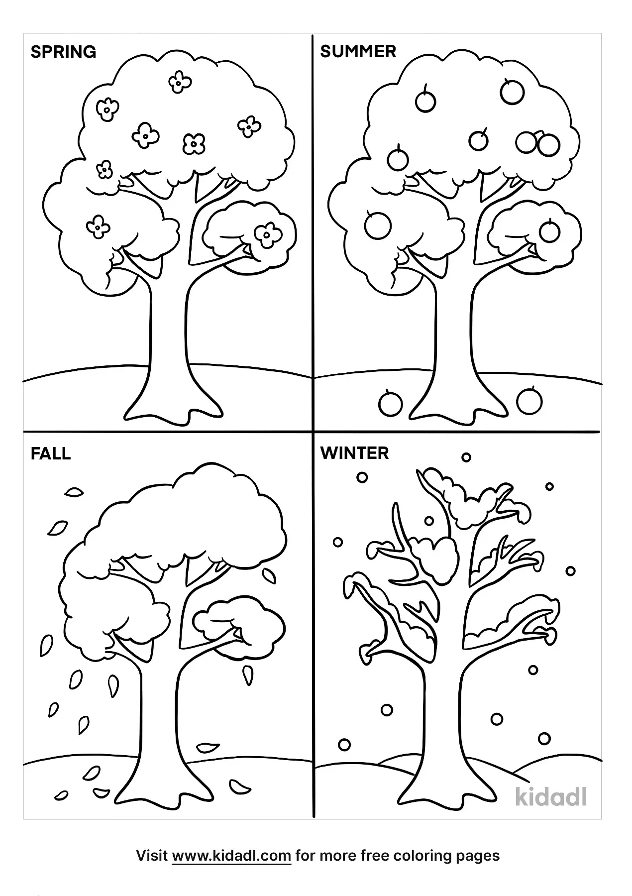 The Four Seasons Coloring Pages For Preschoolers