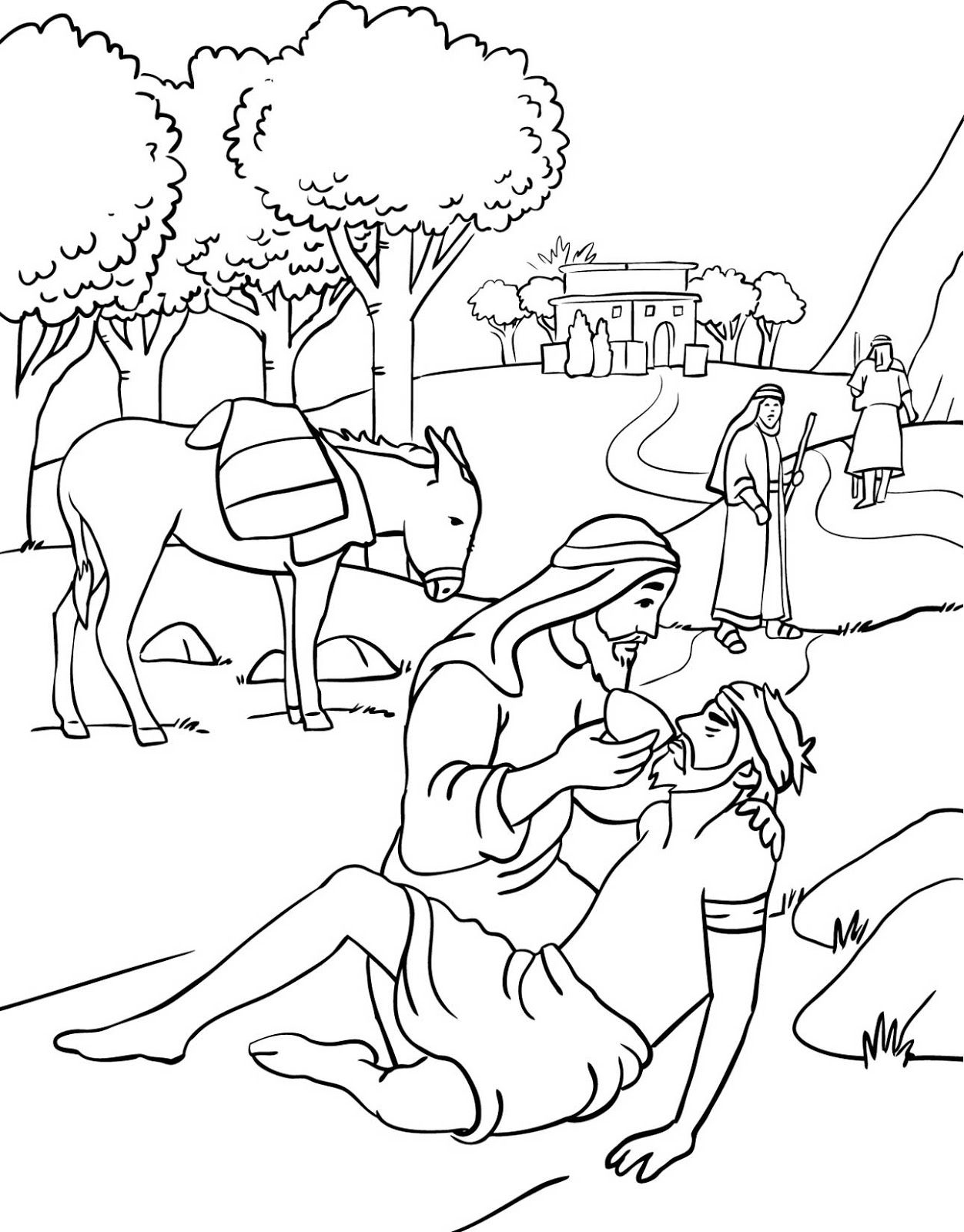The Good Samaritan Coloring Pages For Preschoolers