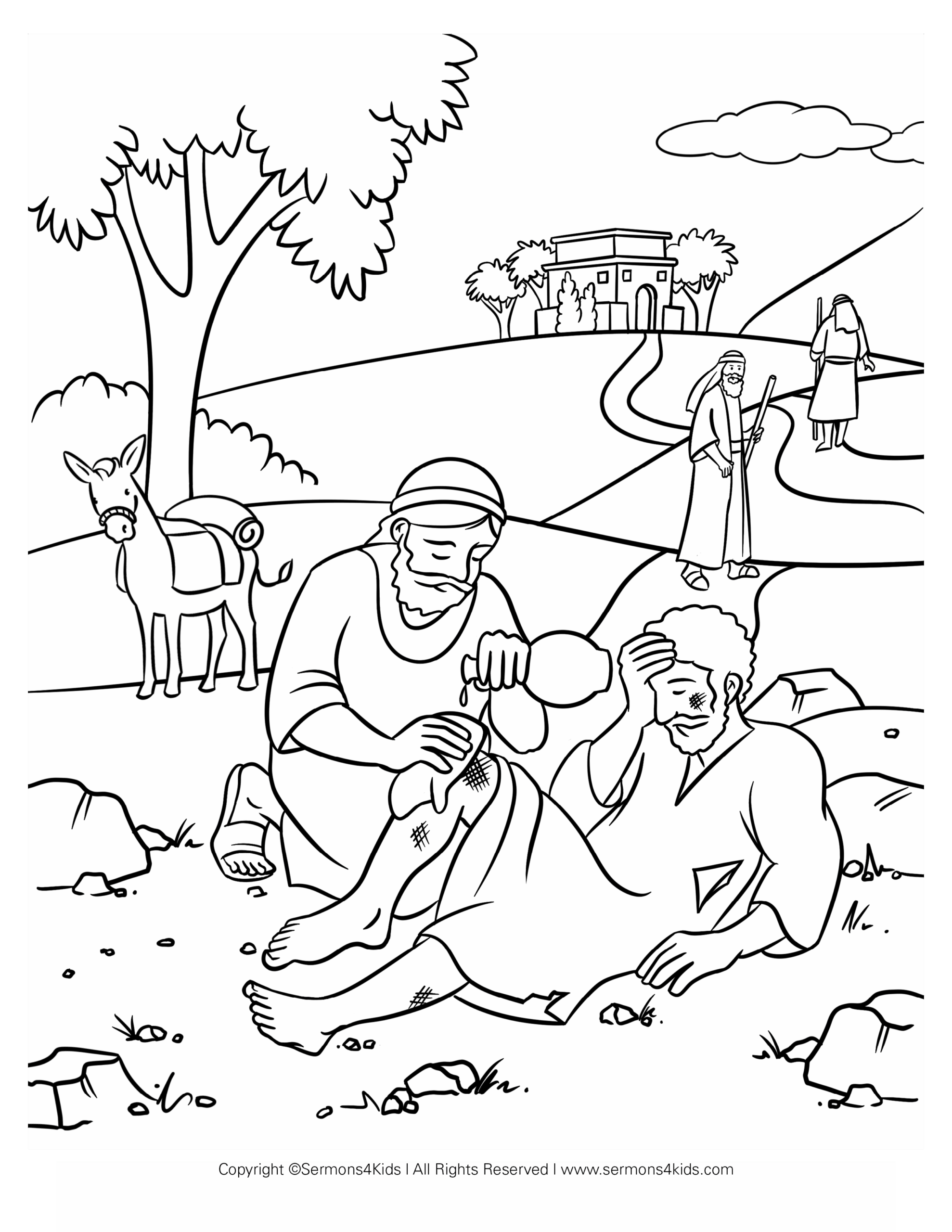 The Good Samaritan Coloring Pages For Preschoolers
