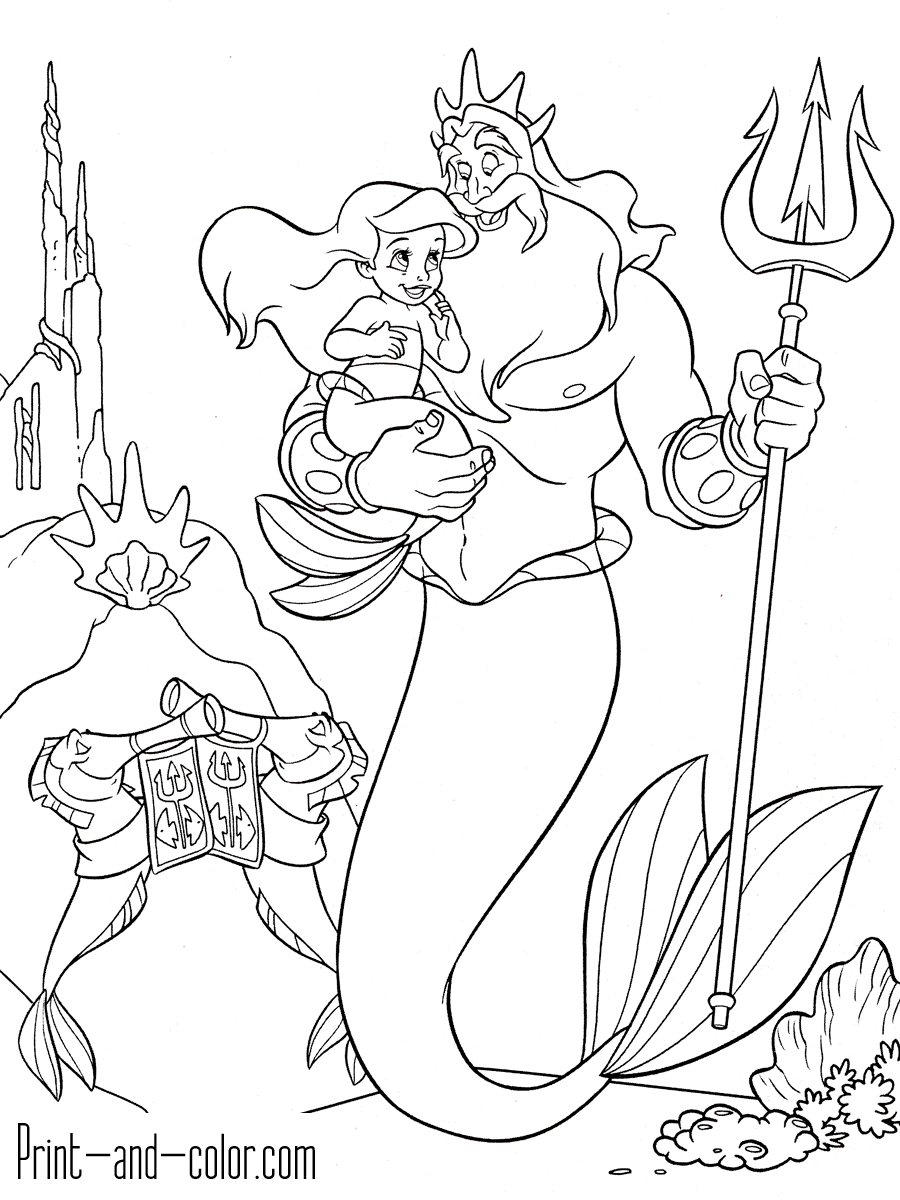 The Little Mermaid Coloring Pages Print And Color