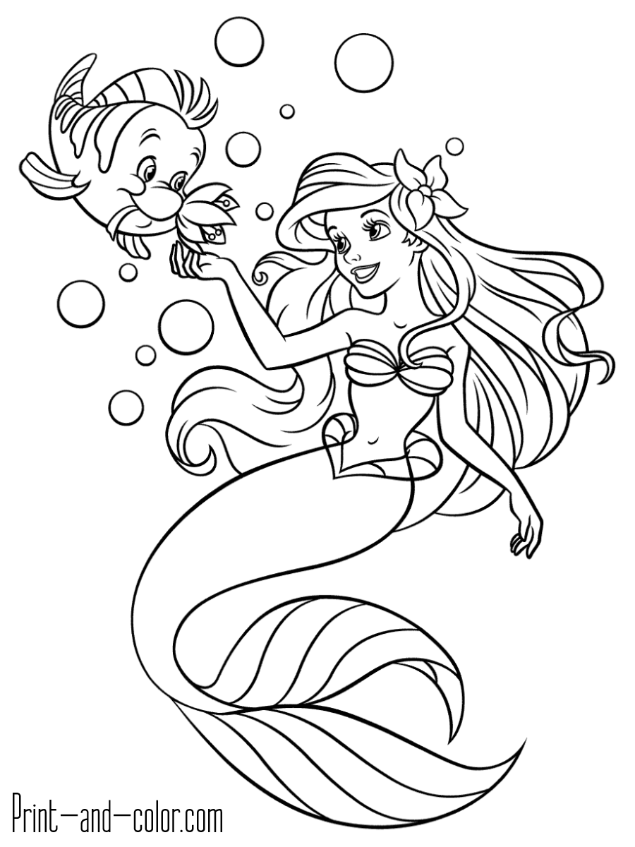 The Little Mermaid Coloring Pages Print And Color