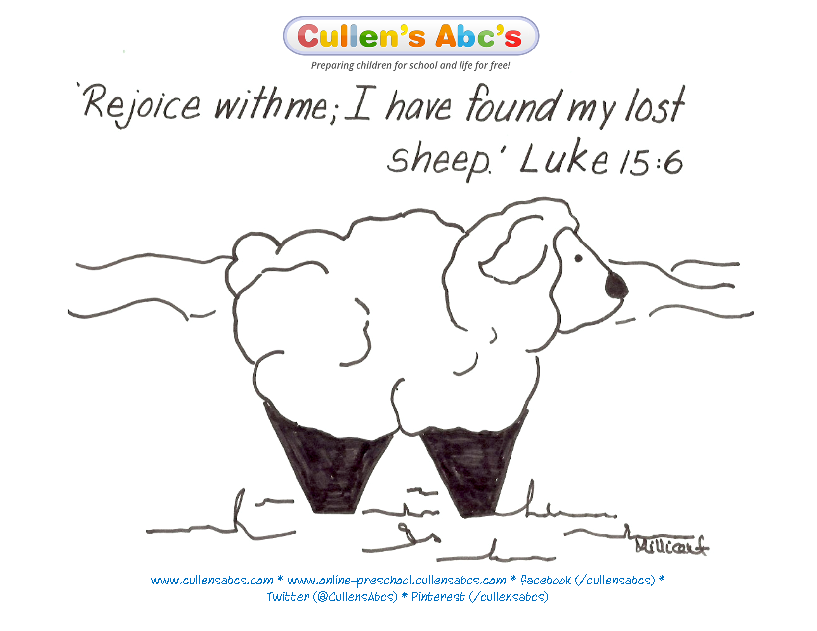 The Lost Sheep Bible Memory Verse Coloring Sheet Free Children S Videos Activities