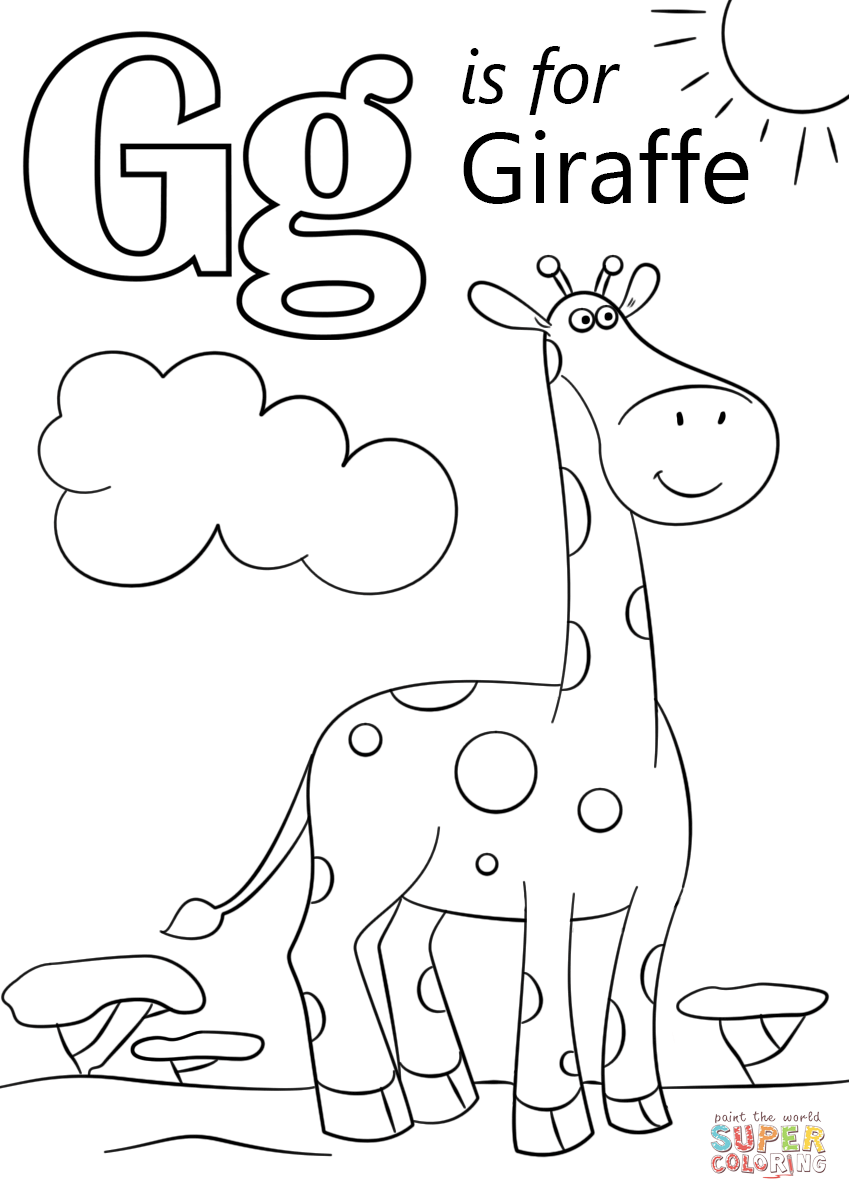 The Most And Interesting Letter G Coloring Page Alphabet Coloring Pages Giraffe Coloring
