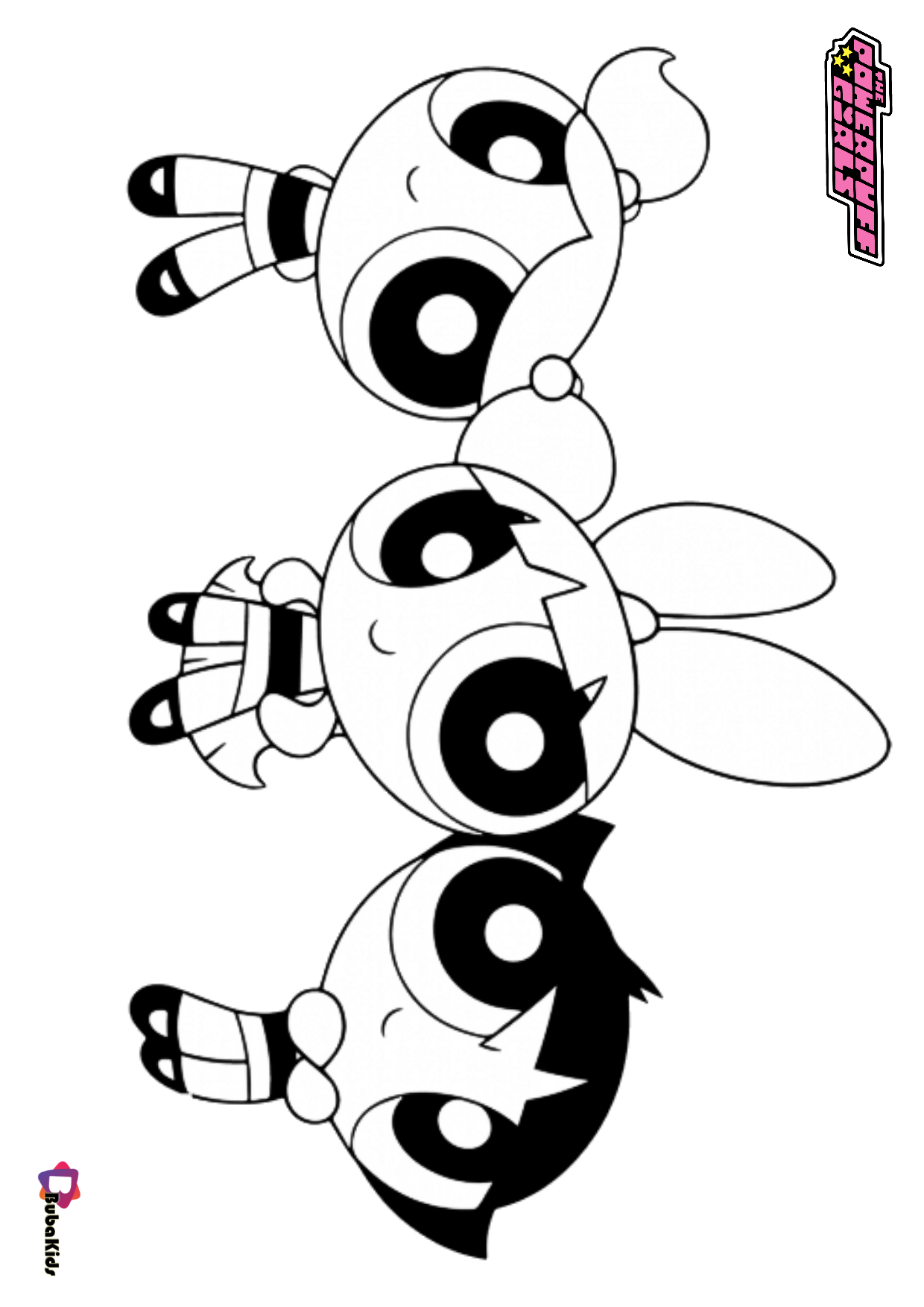 The Powerpuff Girls Blossom Bubbles Butercup Free Coloring Page BubaKids