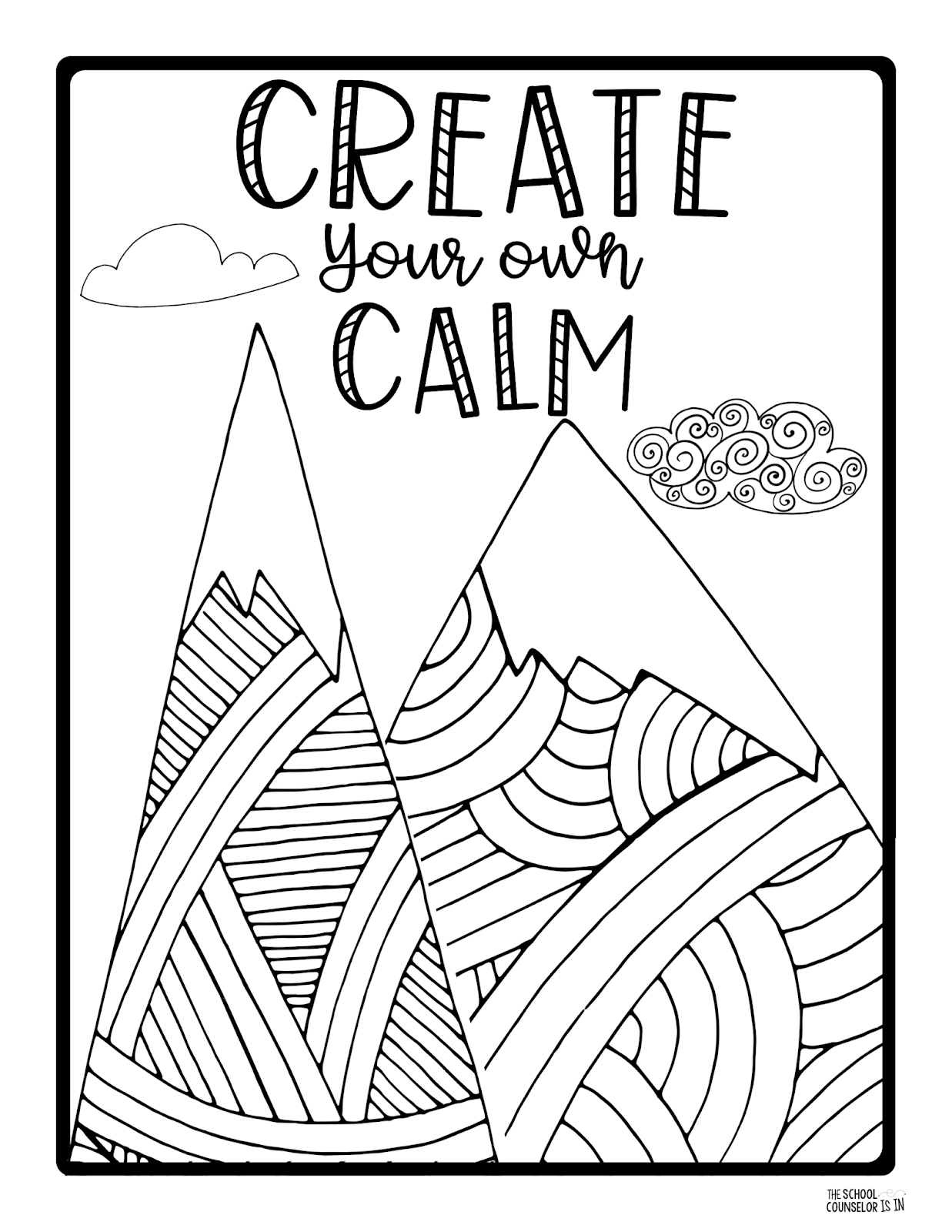 The School Counselor Is In Mindfulness Coloring Sheets