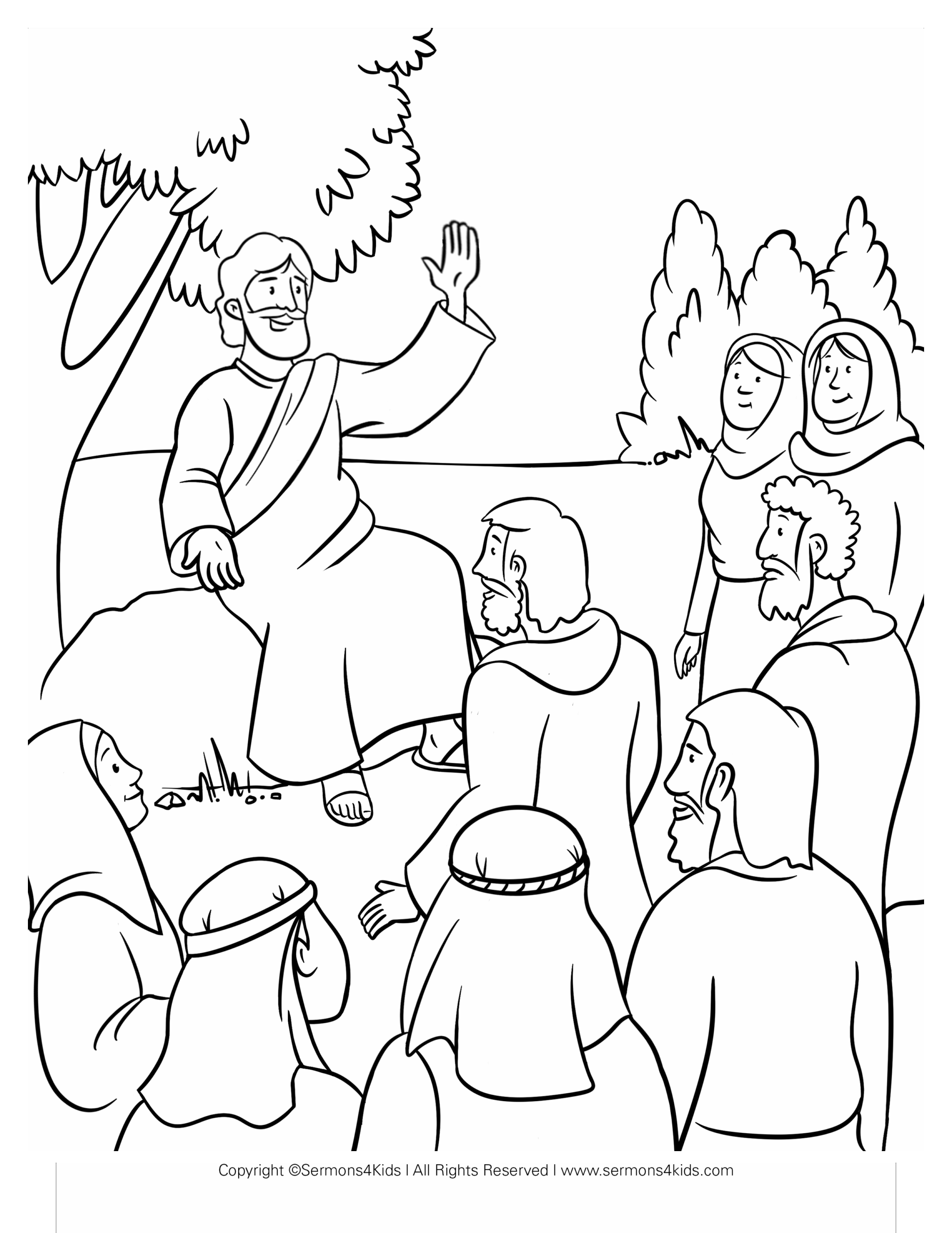 The Sermon On The Plain Coloring Page Sermons4Kids