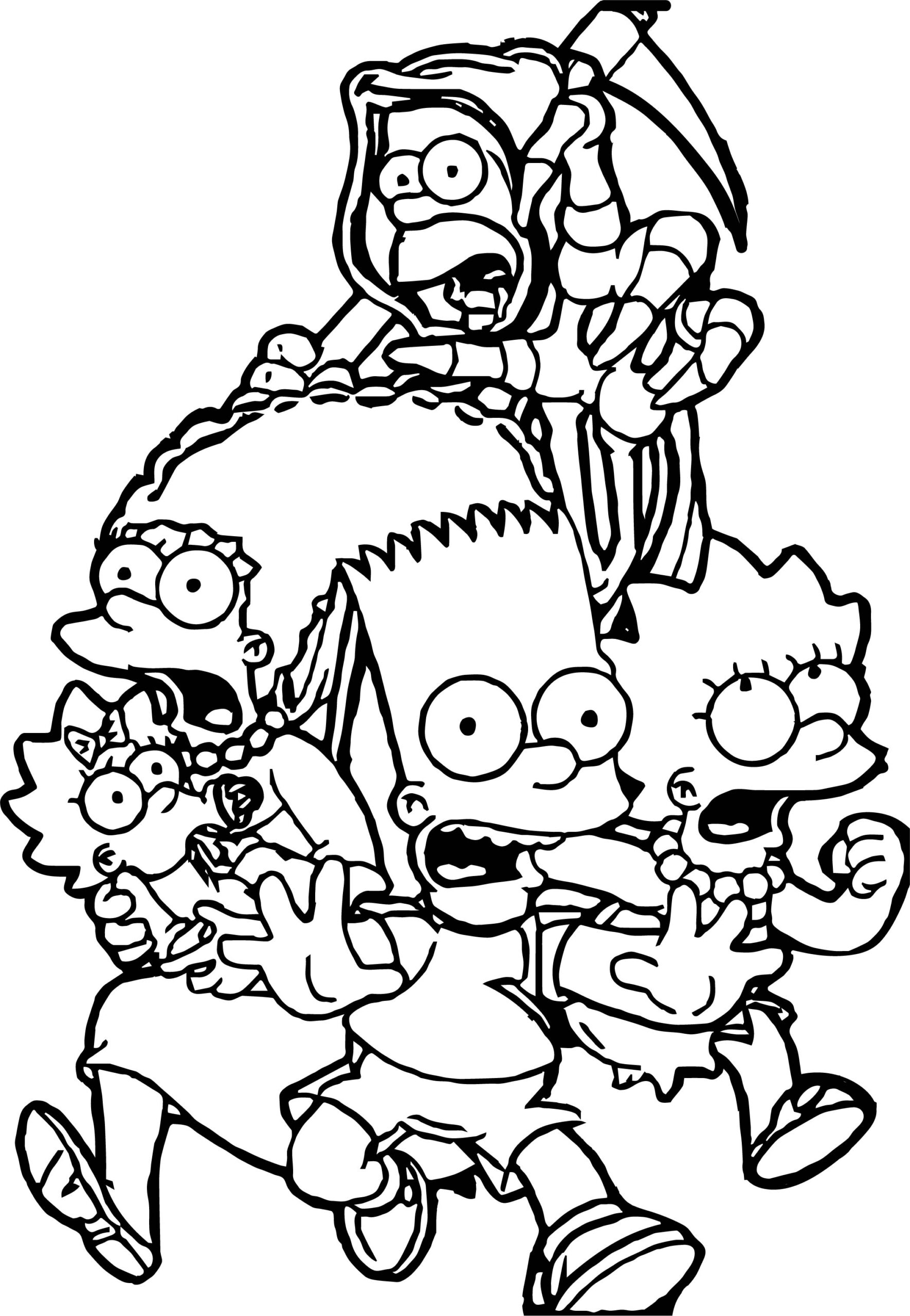 The Simpsons The Simpsons Scream Run Coloring Page Wecoloringpage