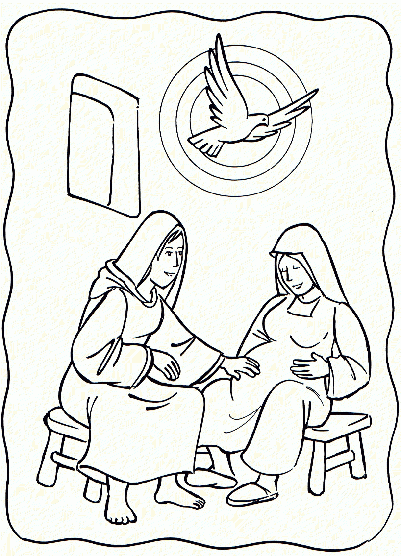 The Visitation Coloring Page Coloring Home