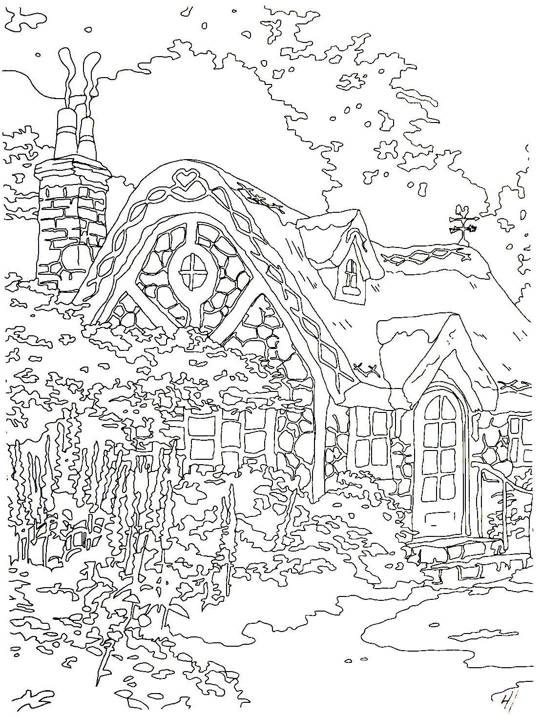 Thomas Kinkade Disney Coloring Pages