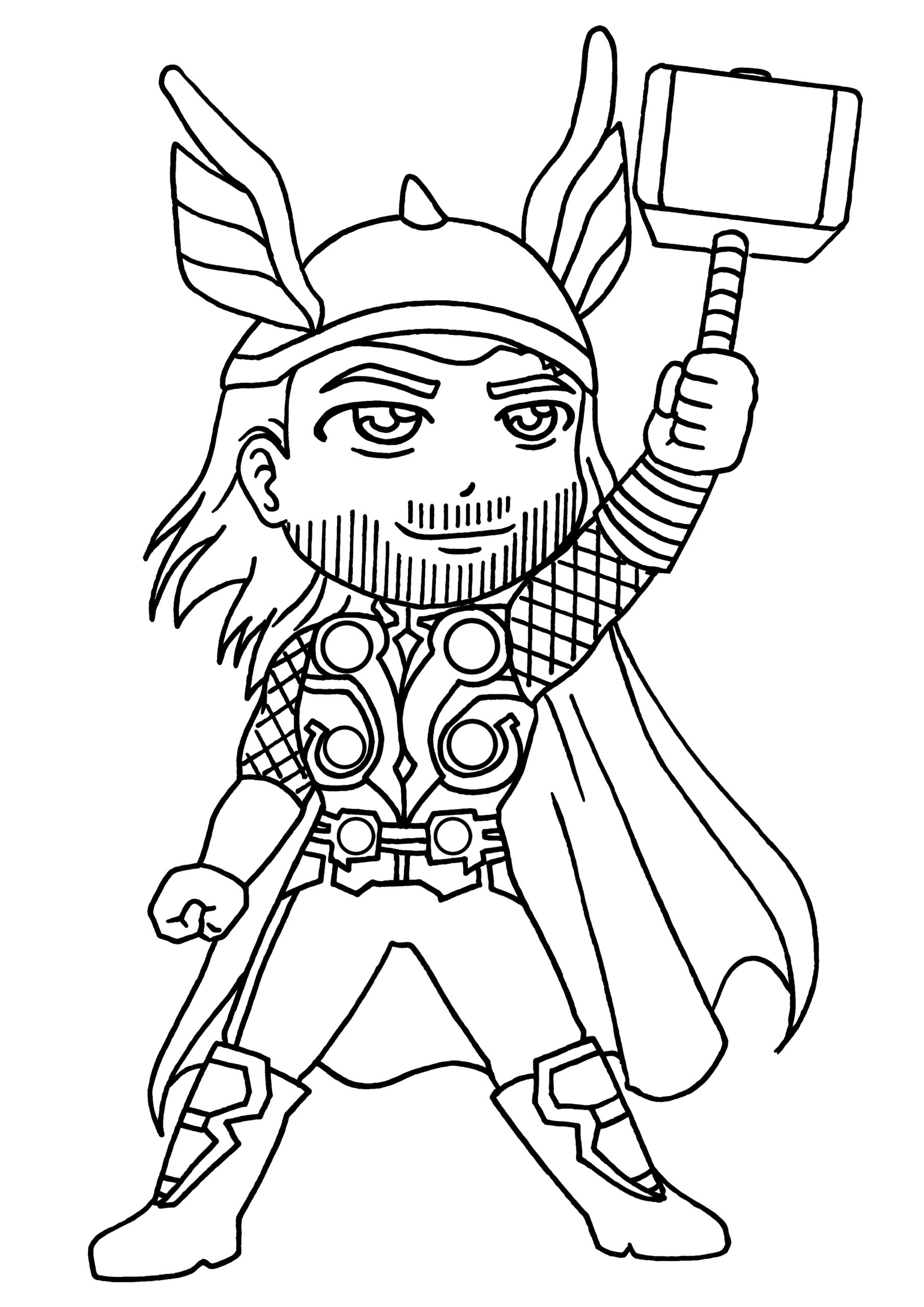 Thor Superheroes Free Printable Coloring Pages