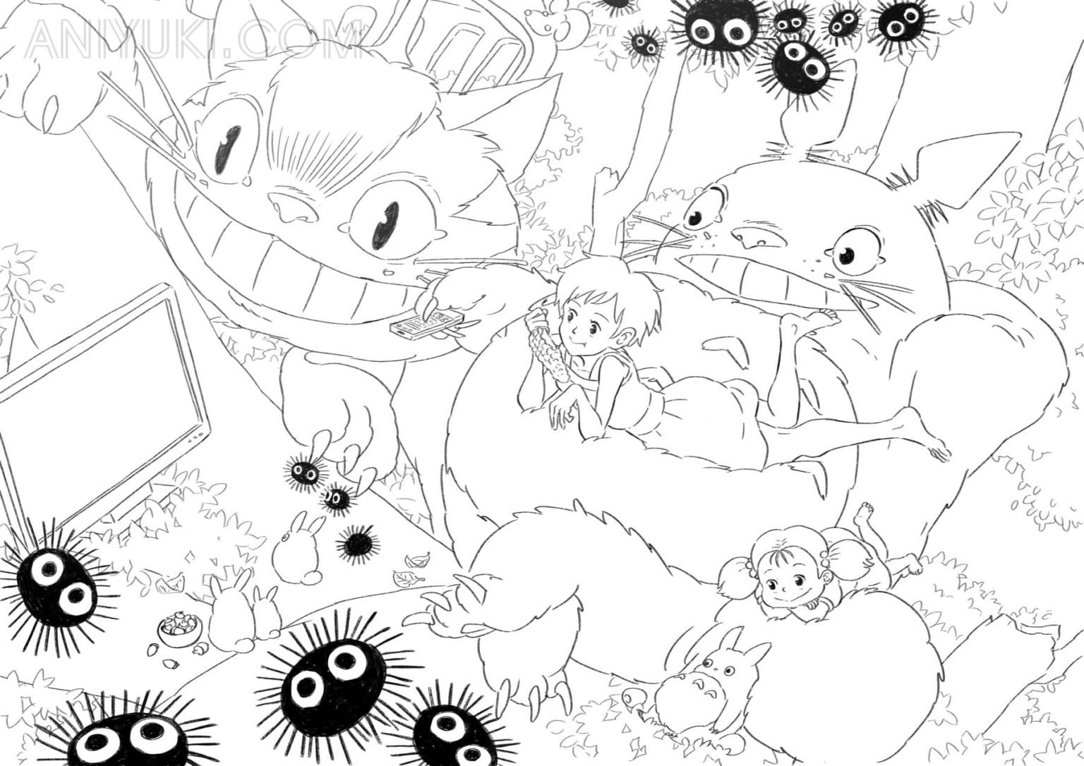 Totoro Coloring Pages AniYuki Anime Portal