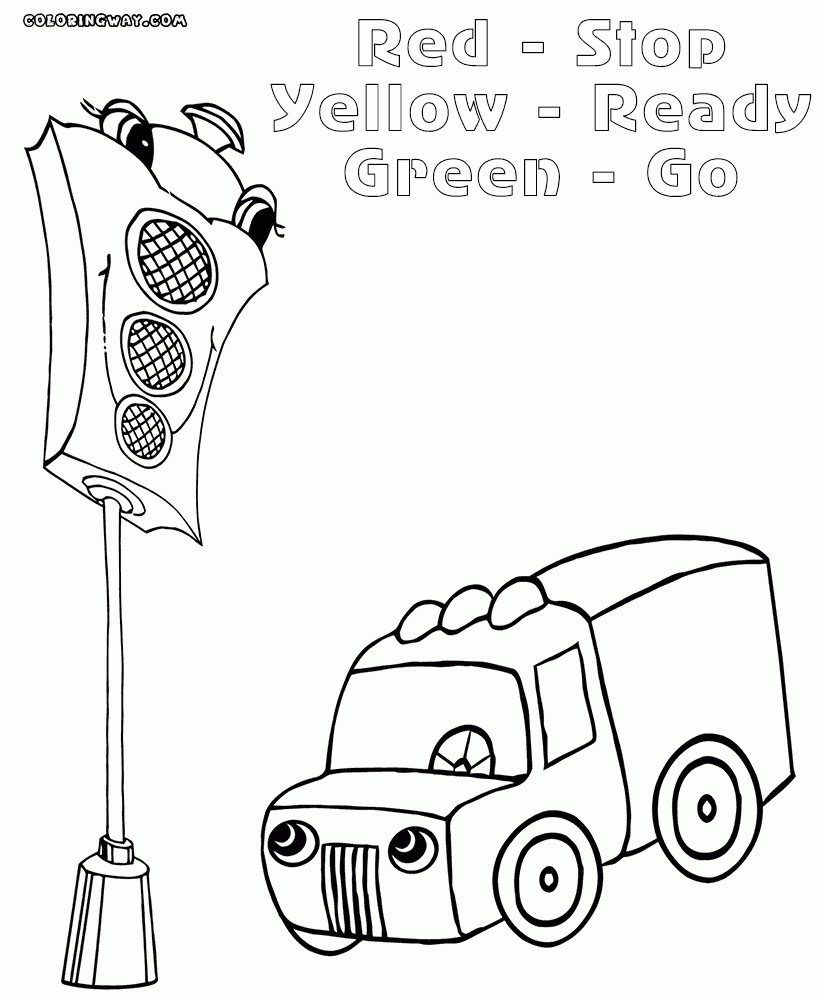 Traffic Light Coloring Page Coloring Home