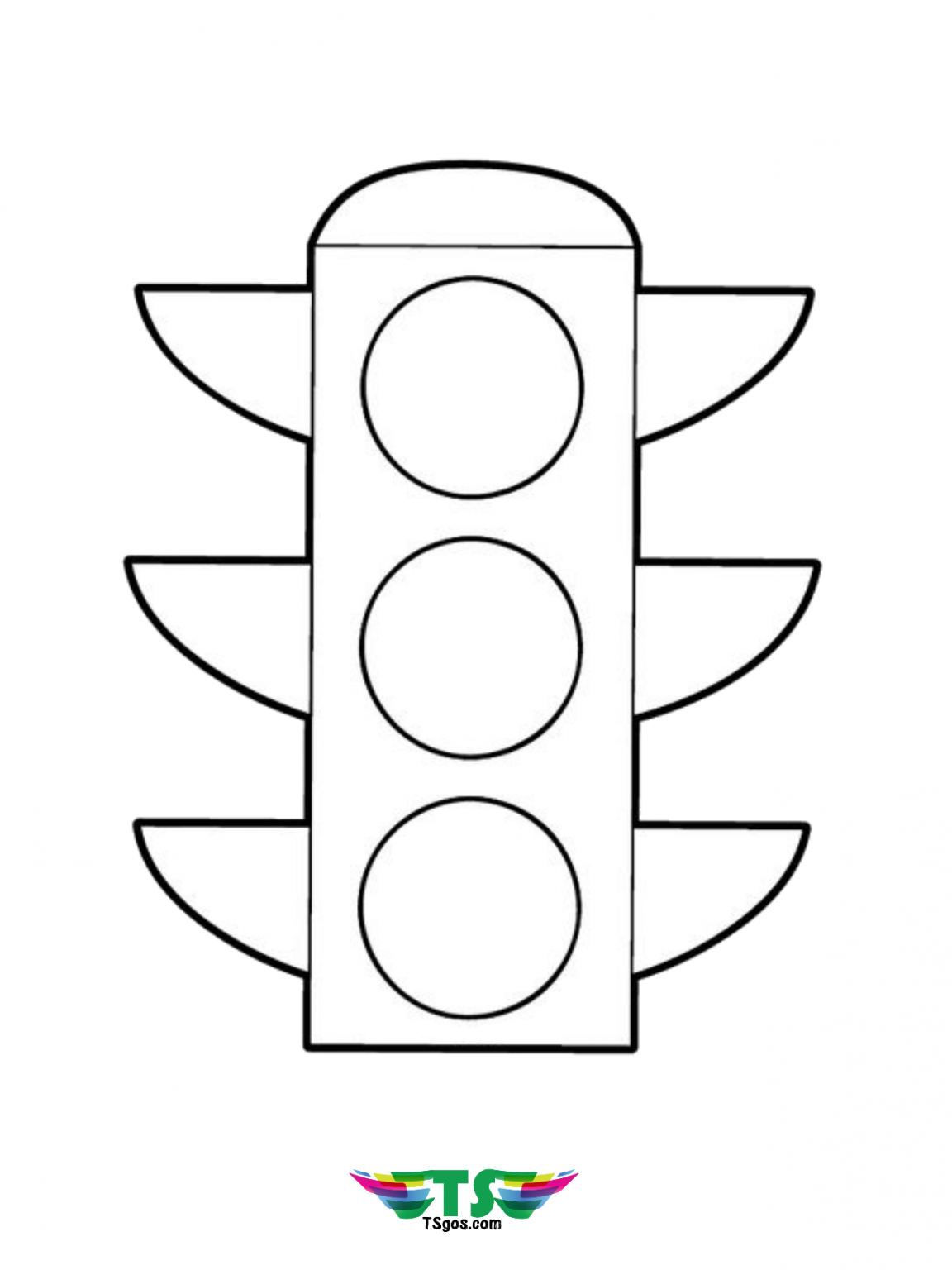 Traffic Light Coloring Page For Kindergarten TSgos