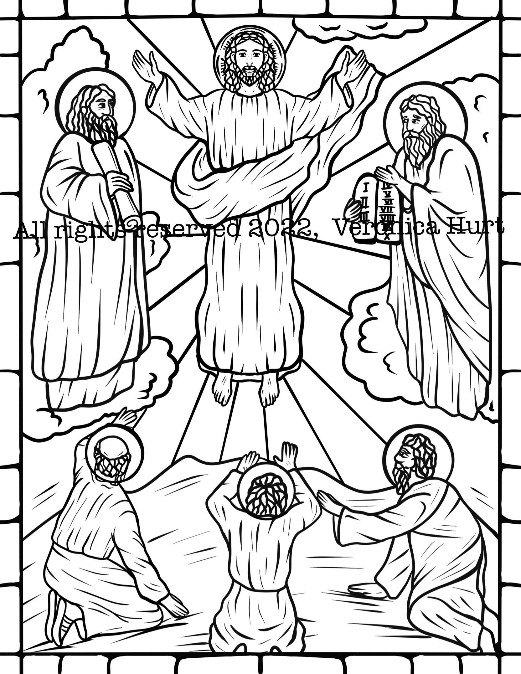Jesus Transfiguration Coloring Page