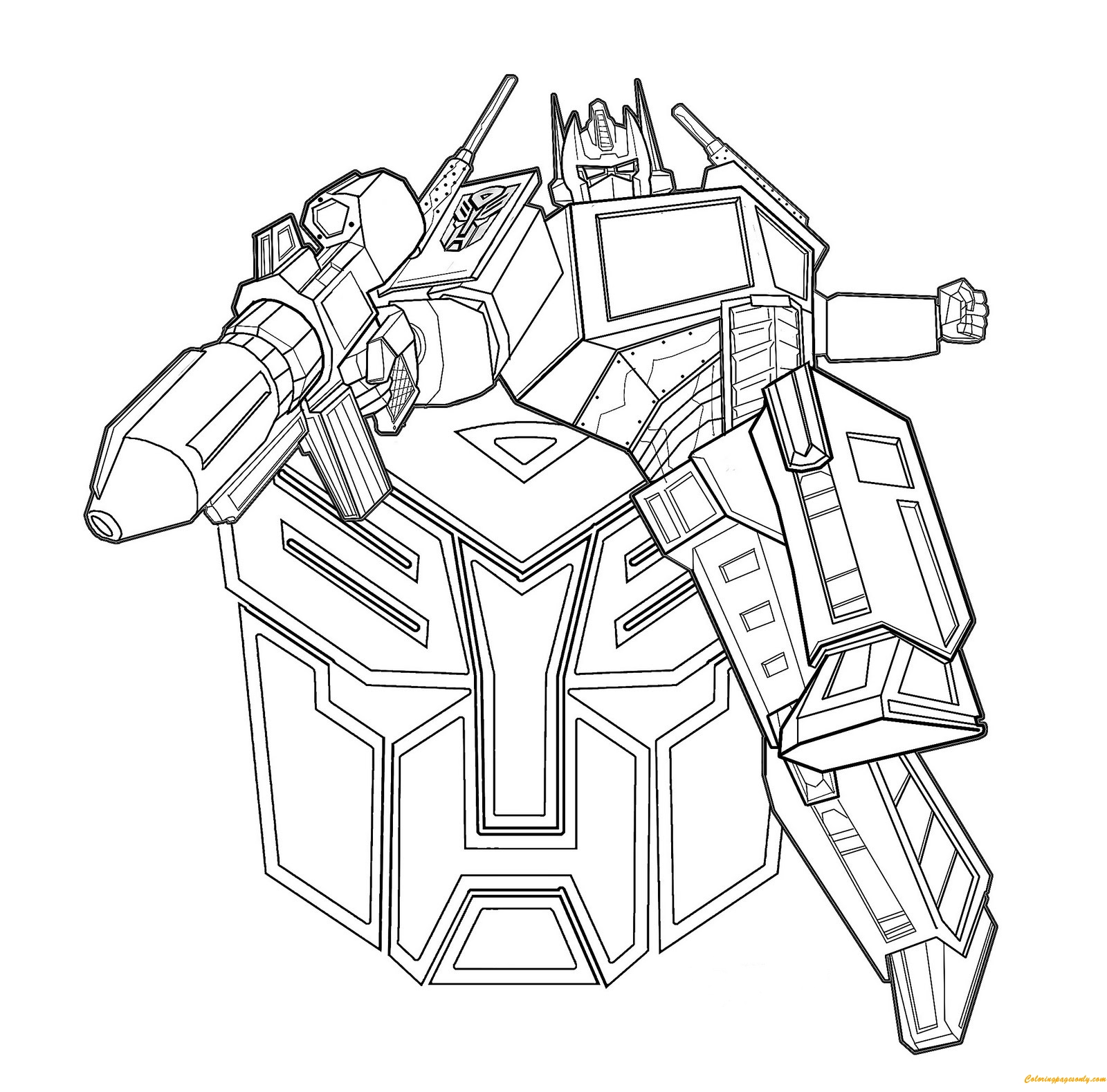 Transformers Optimus Prime Coloring Page Free Coloring Pages Online