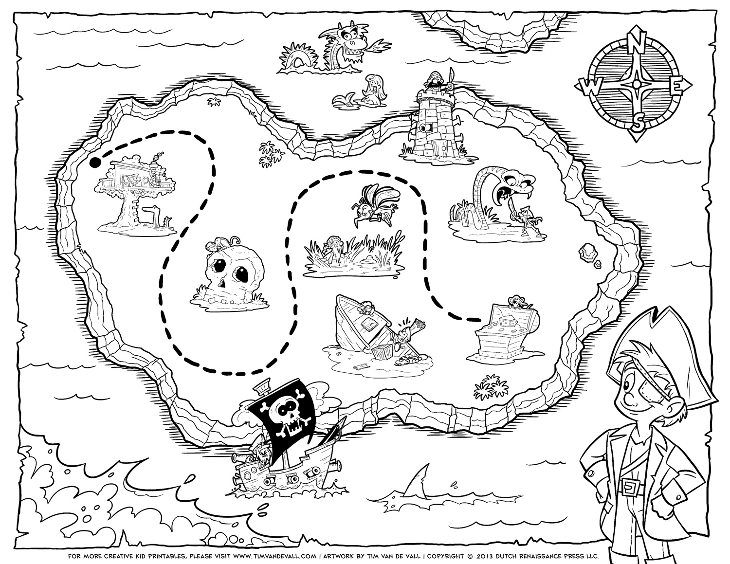 Treasure Map Coloring Pages To Download And Print For Free