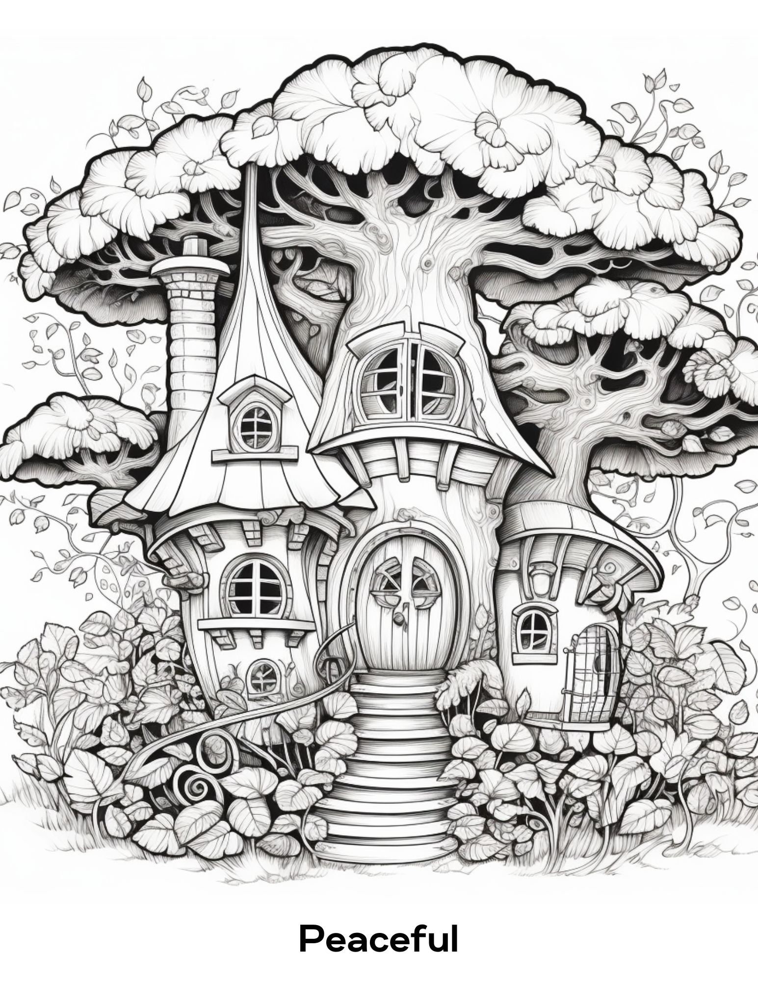 Fairy Tree House Coloring Pages