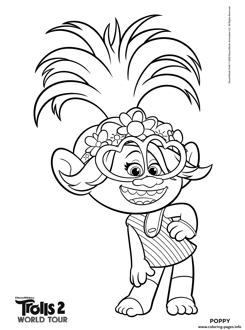 Princess Poppy Coloring Page