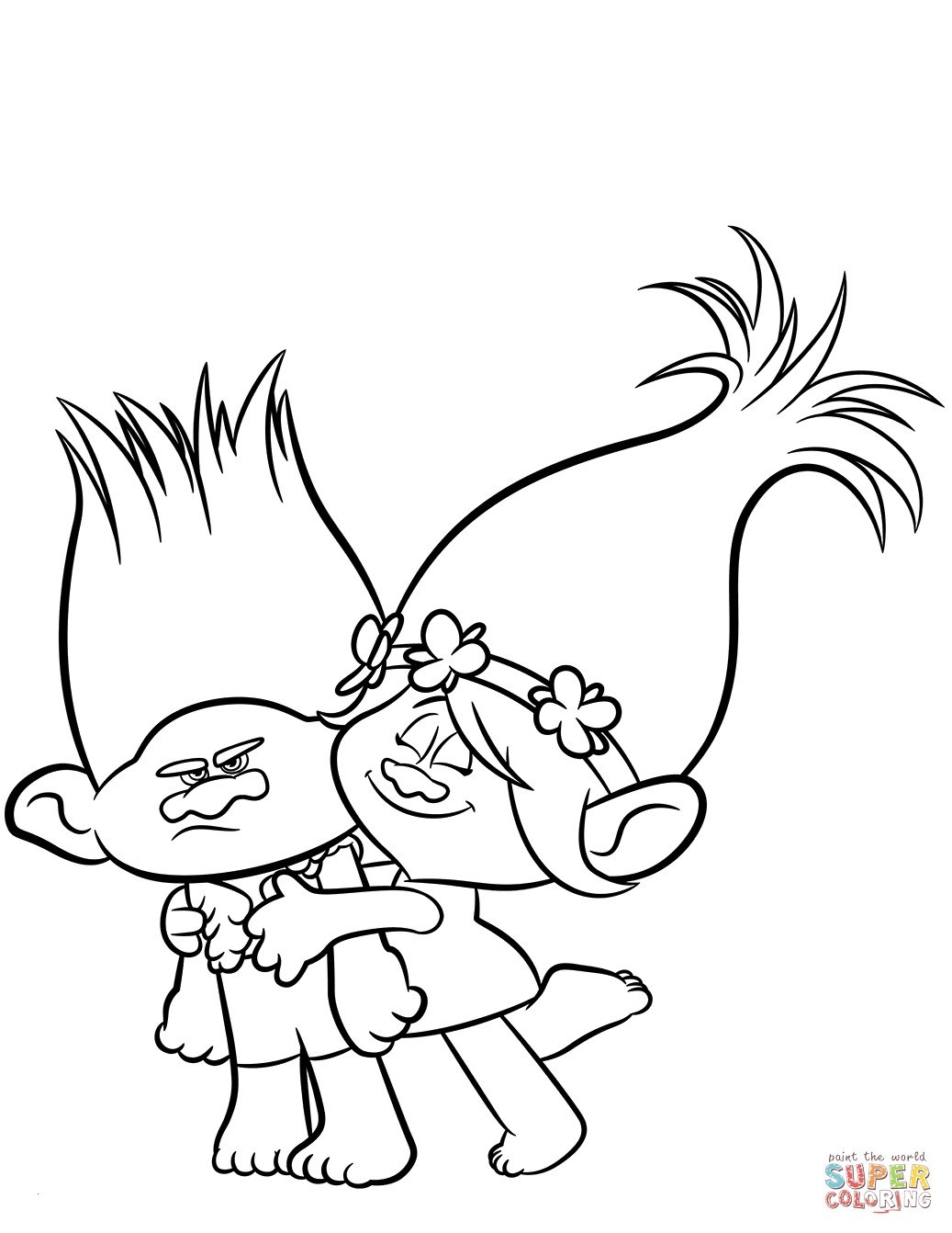 Trolls Coloring Pages Poppy And Branch BubaKids