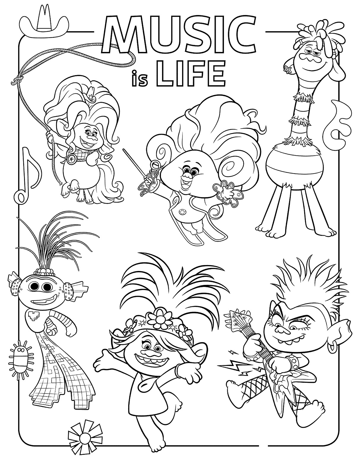 Trolls World Tour Coloring Pages Print For Free New Trolls