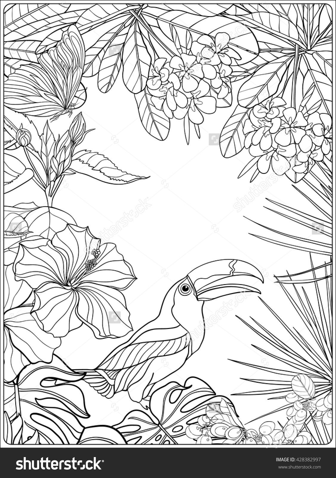 Tropical Rainforest Coloring Page
