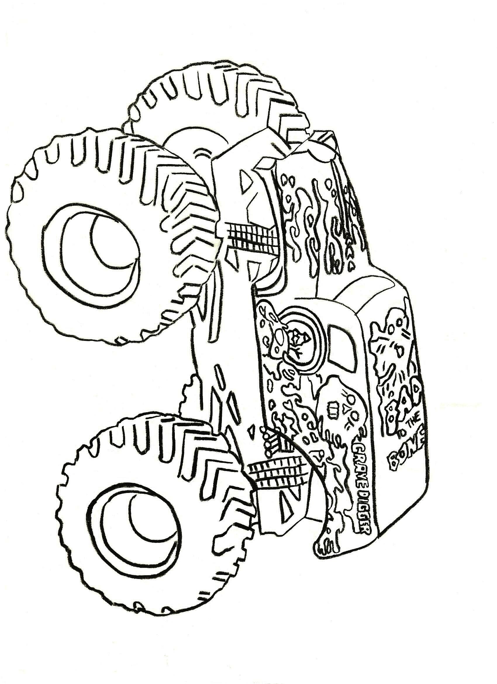 Truck Coloring Book Grave Digger Kids Coloring Pages Coloring Books For Kids Printable C