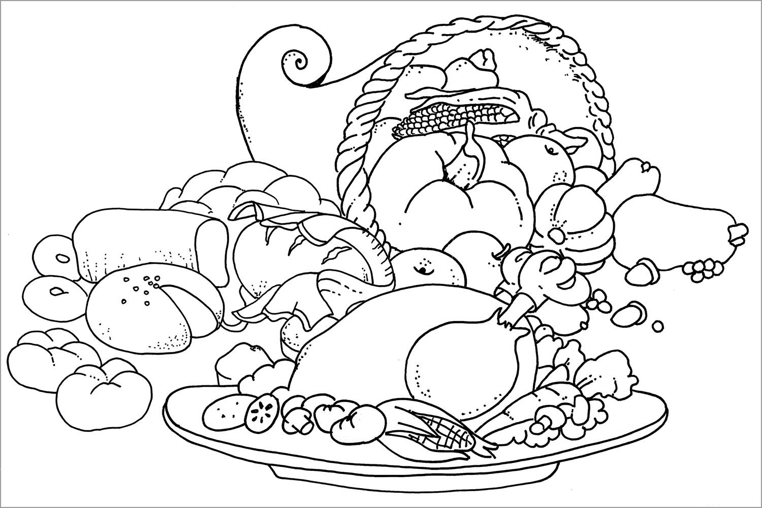 Turkey Dinner Coloring Page At GetColorings Free Printable Colorings Pages To Print And Color