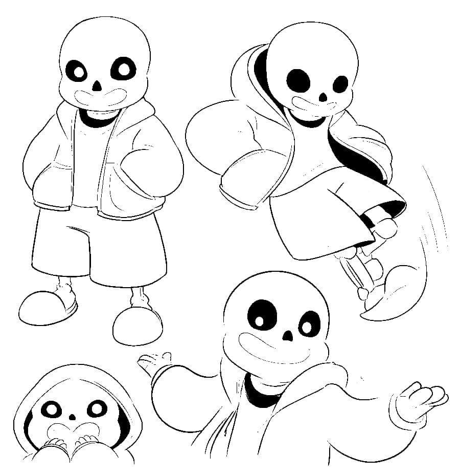 Undertale Sans Print Coloring Pages