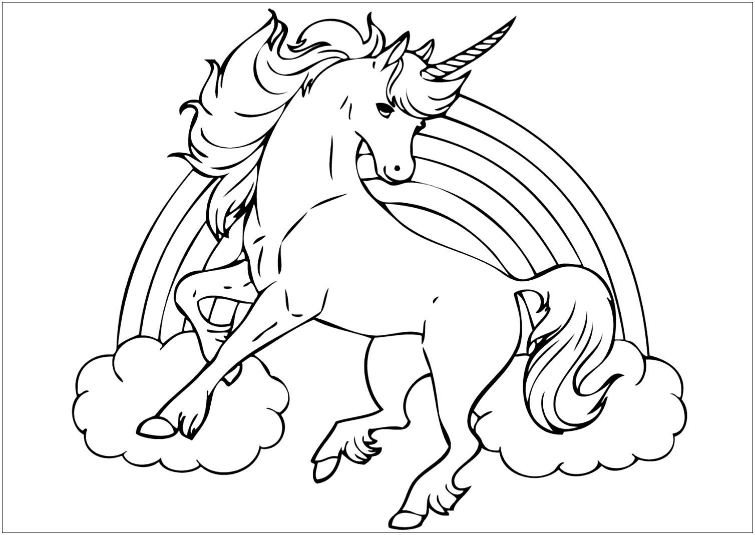 Unicorn Coloring Page To Print Unicorn Coloring Pages For Kids