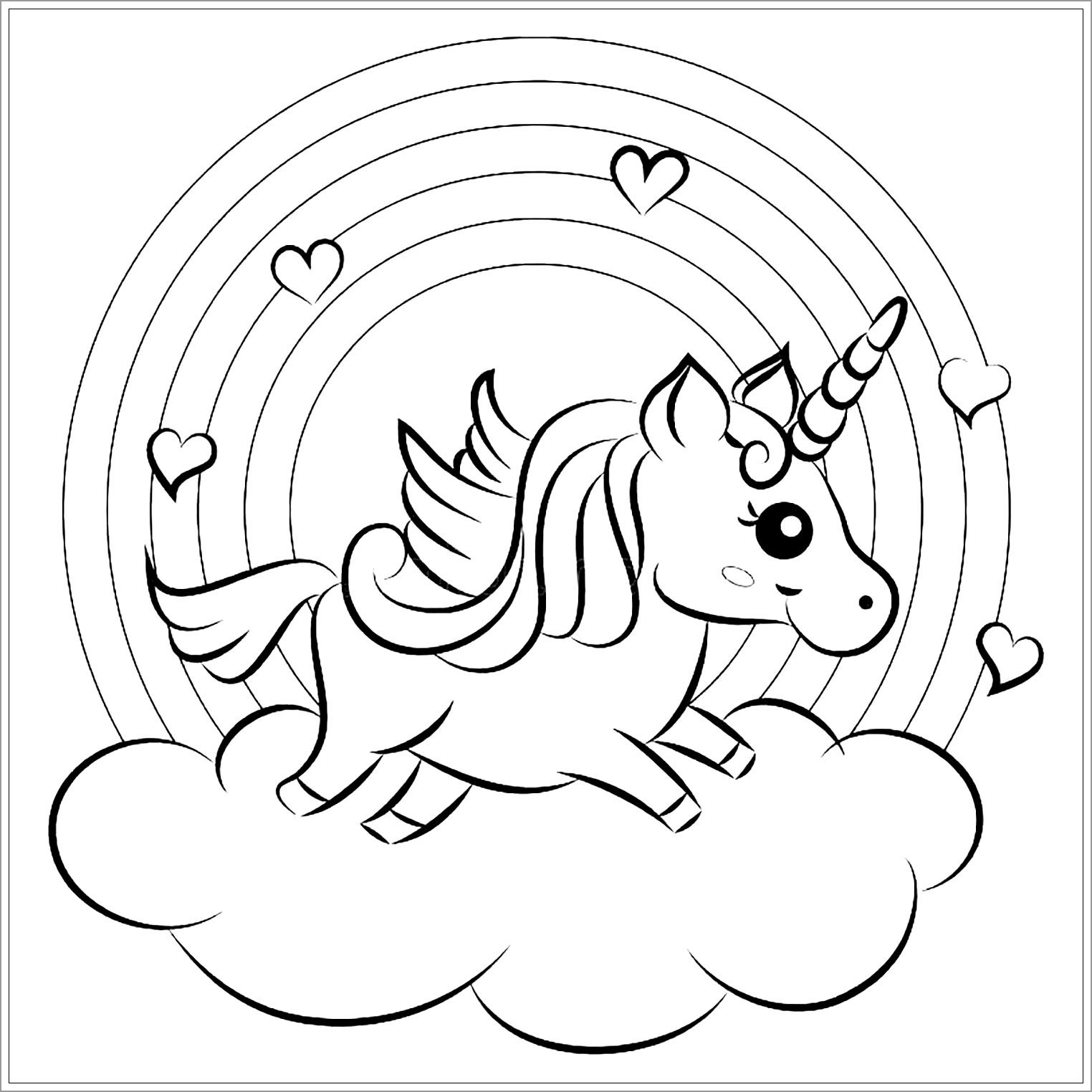 Unicorn Coloring Pages ColoringBay