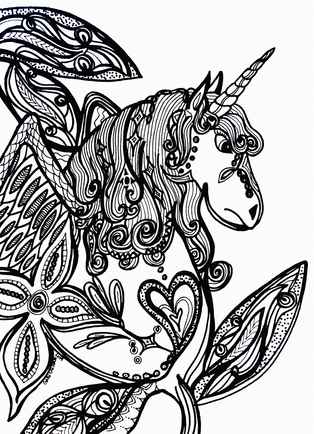 Unicorn Coloring Pages For Adults Coloring Home