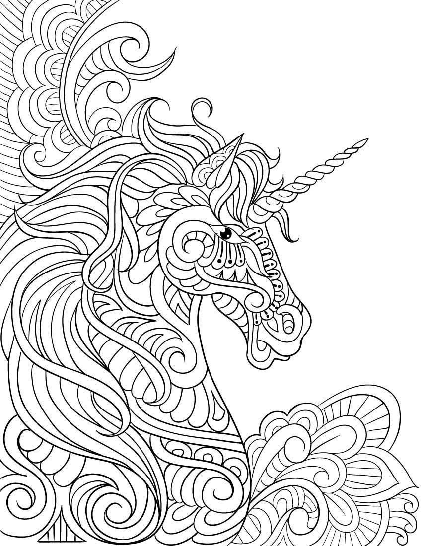 Unicorn Coloring Pages For Adults Message