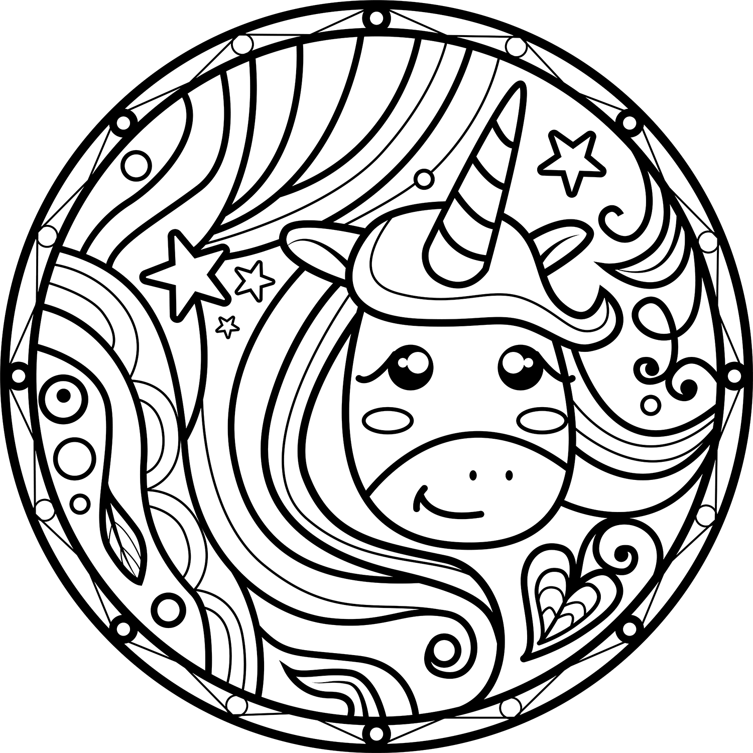 Unicorn Mandala Coloring Page ColouringPages