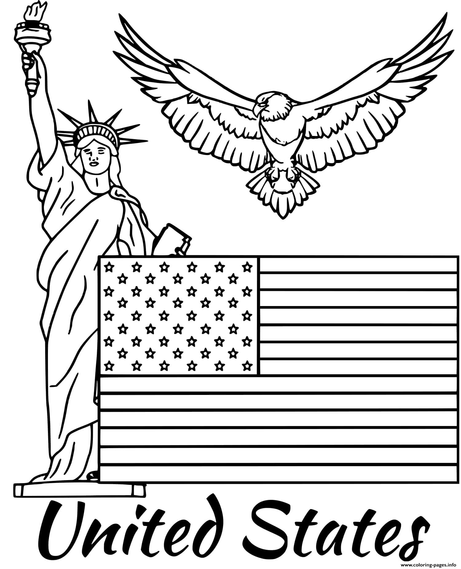 United States Flag Coloring Page Printable