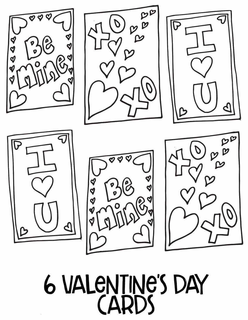 Valentines Cards Coloring Page Download Print Or Color Online For Free