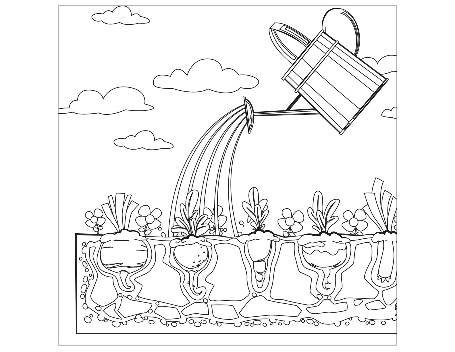 Vegetable Garden Coloring Pages Sketch Coloring Page