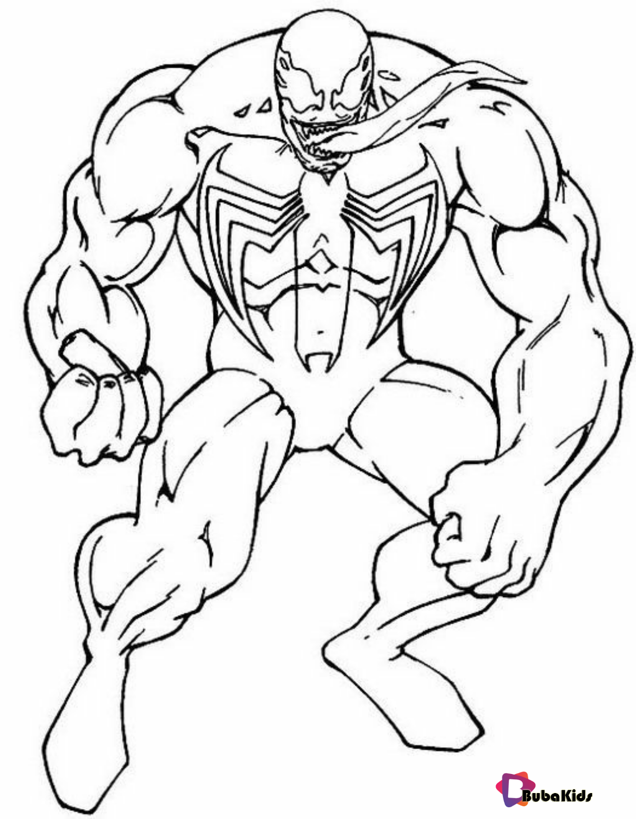 Venom Marvel Comics Coloring Sheet BubaKids