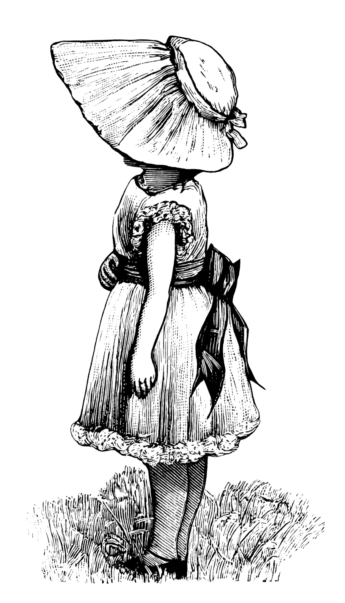 Victorian Girl With Large Bonnet Free Vintage Clip Art Old Design Shop Blog