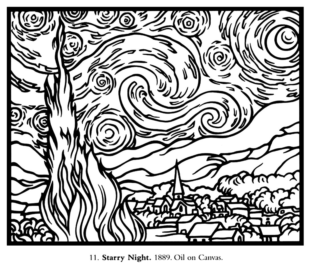 Van Gogh Coloring Page Printable