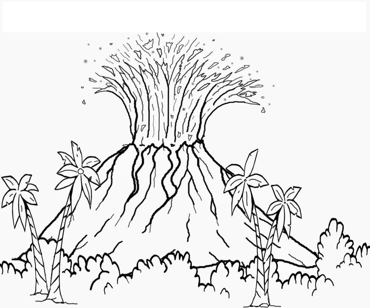 Coloring Pages Volcano