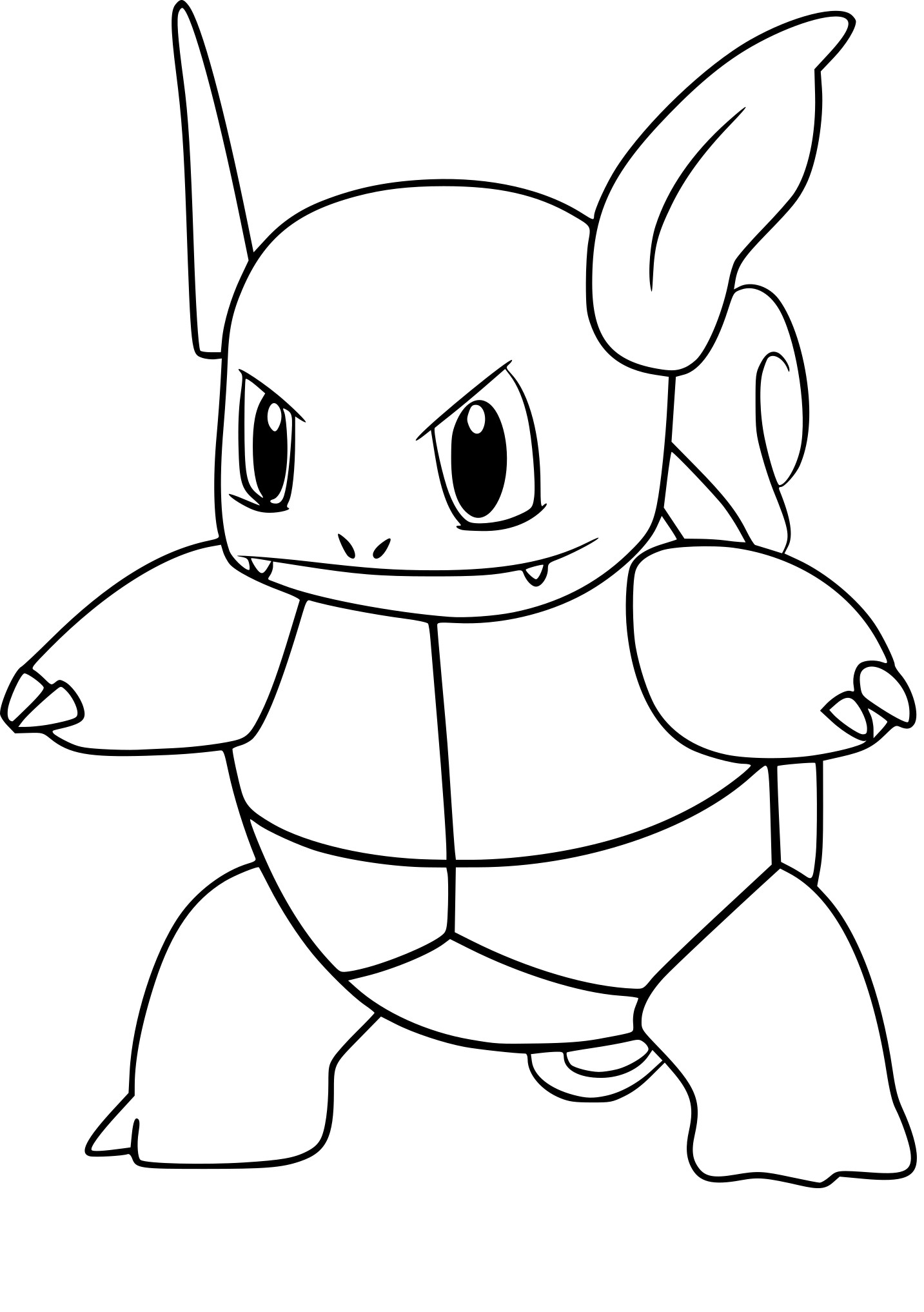 Wartortle Pokemon Coloring Pages Squirtle Kleurplaten Blastoise Base Print Kleurplaat Color