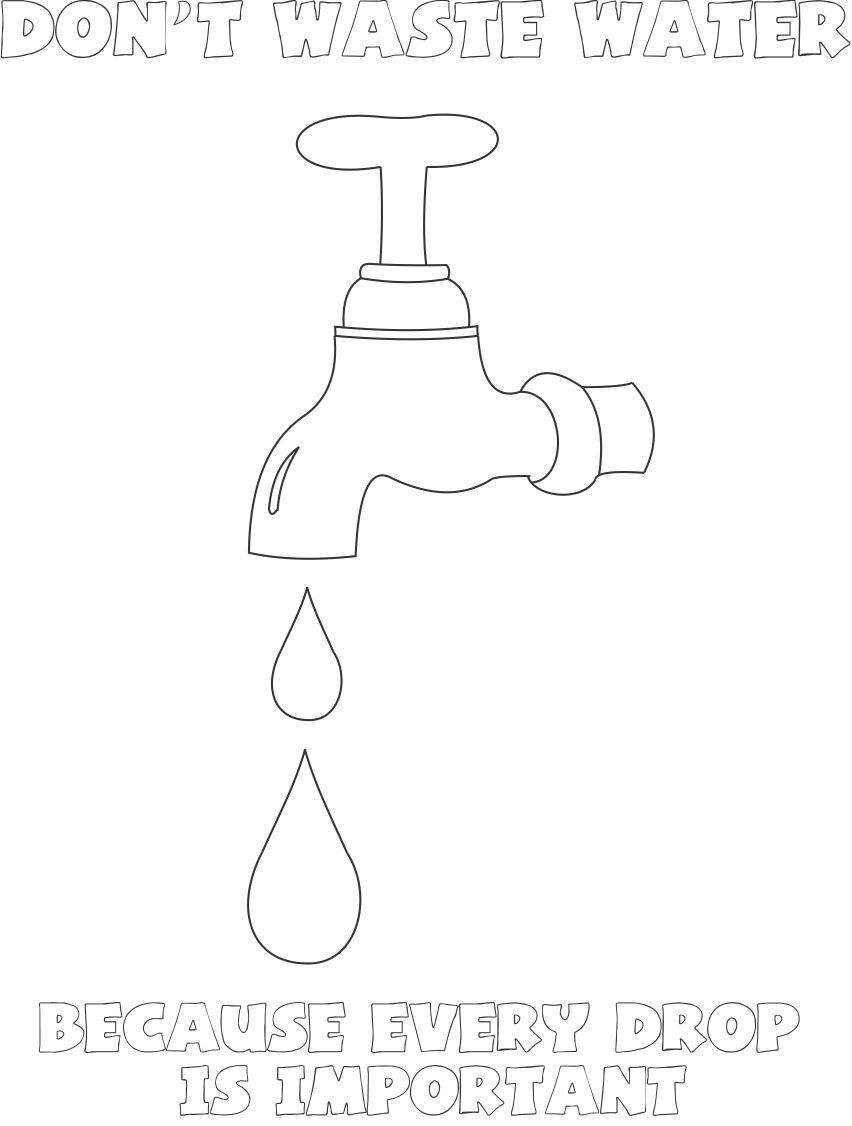 Water Conservation For Kids Coloring Pages Coloring Home