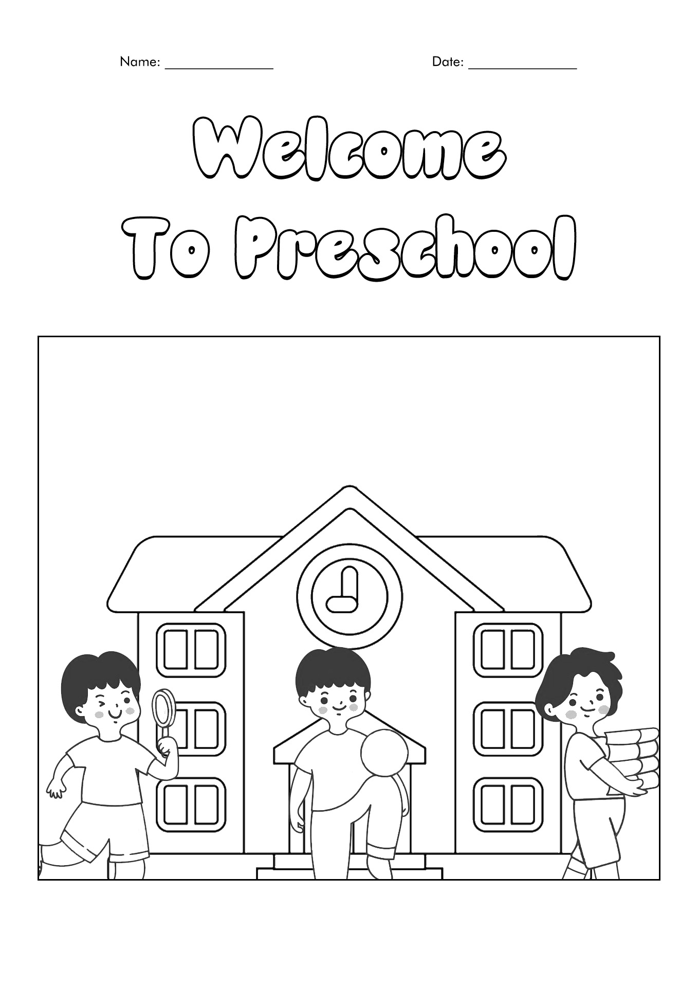 Welcome To Preschool Coloring Coloring Pages