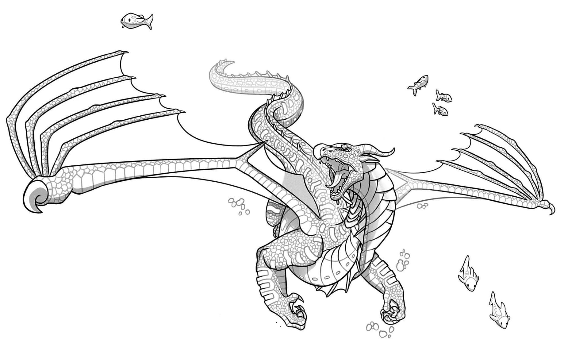 Wings Of Fire Seawing Dragon Coloring Page Download Print Or Color Online For Free