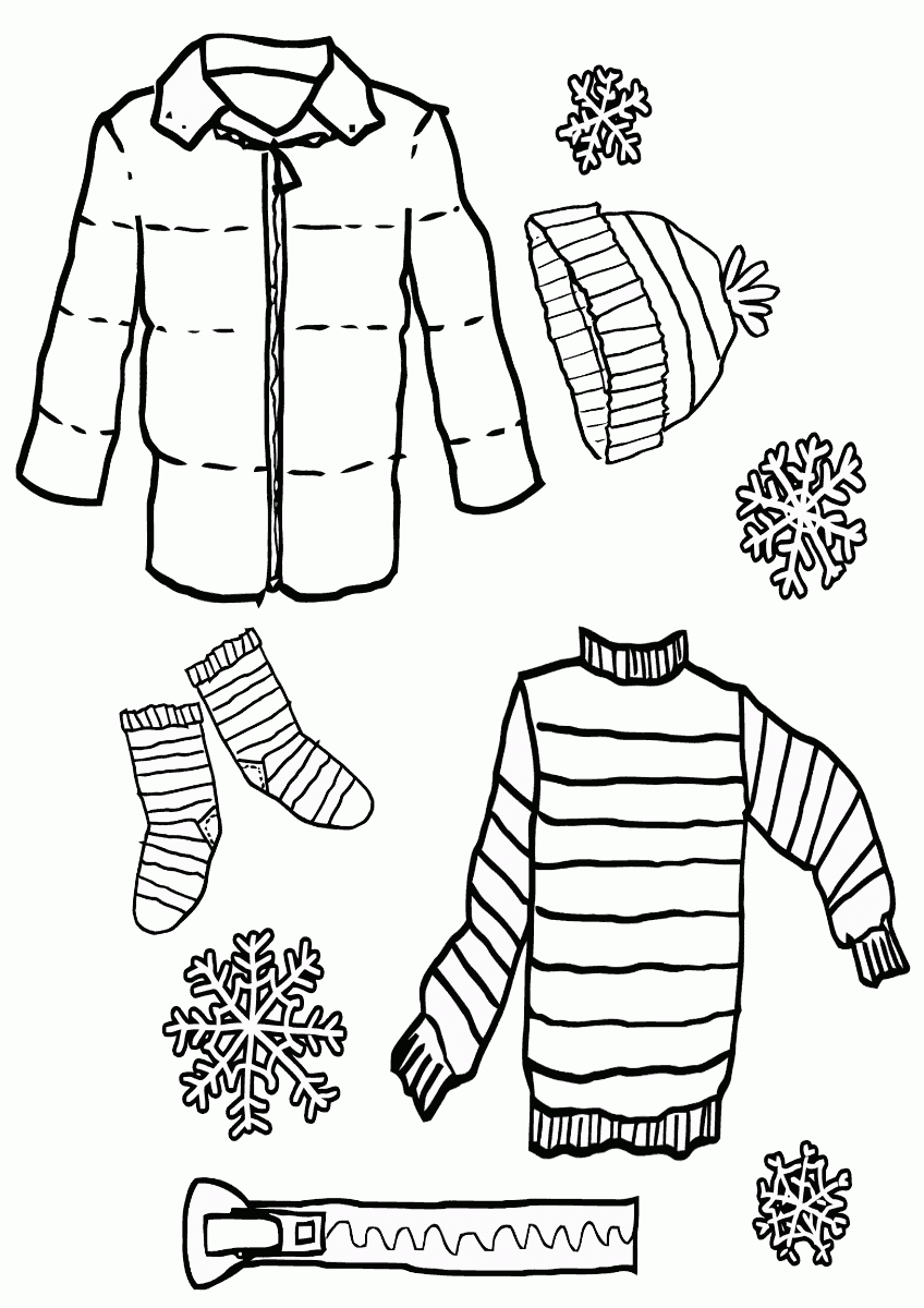 Winter Clothes Coloring Pages To Download And Print For Free